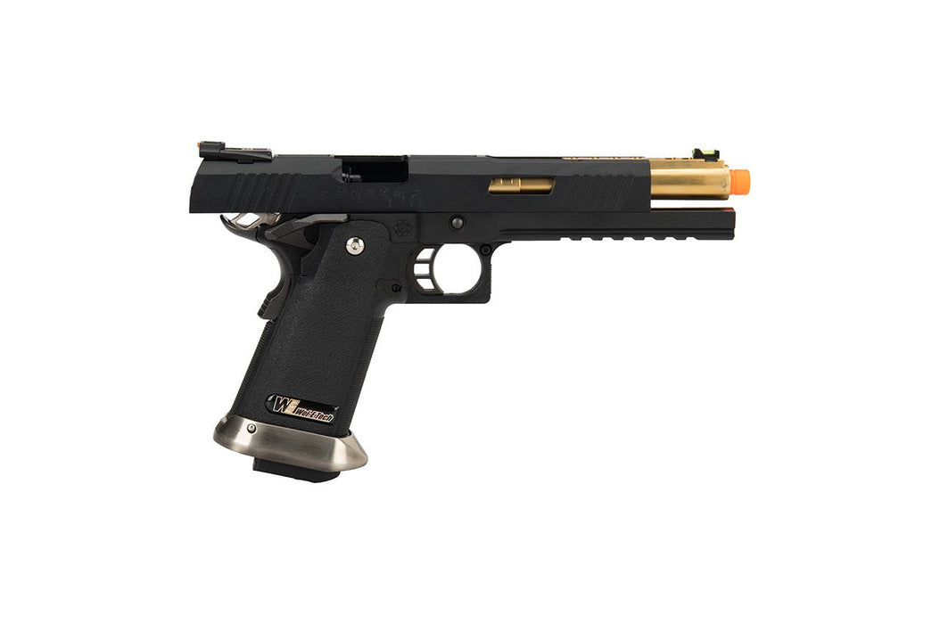 WE Tech 1911 Hi-Capa T-Rex Competition Gas Blowback Airsoft Pistol w/ Sight Mount & Top Ports (BLACK / GOLD)