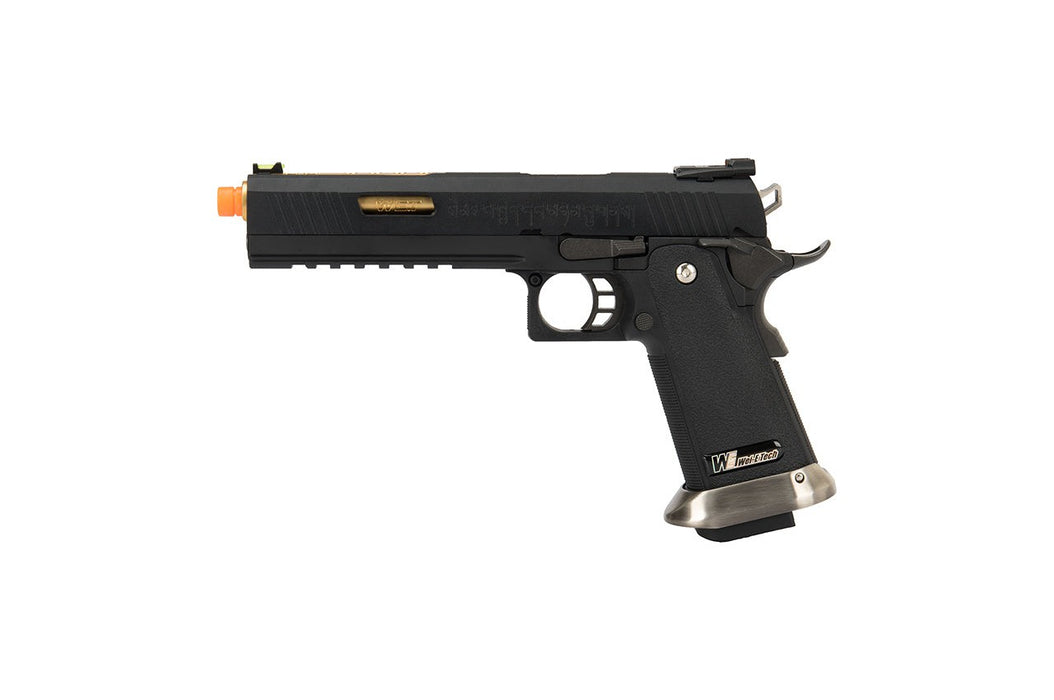 WE Tech 1911 Hi-Capa T-Rex Competition Gas Blowback Airsoft Pistol w/ Sight Mount & Top Ports (BLACK / GOLD)