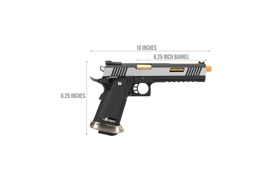 WE Tech 1911 Hi-Capa T-Rex Competition Gas Blowback Airsoft Pistol w/ Sight Mount & Top Ports (TWO TONE / GOLD)