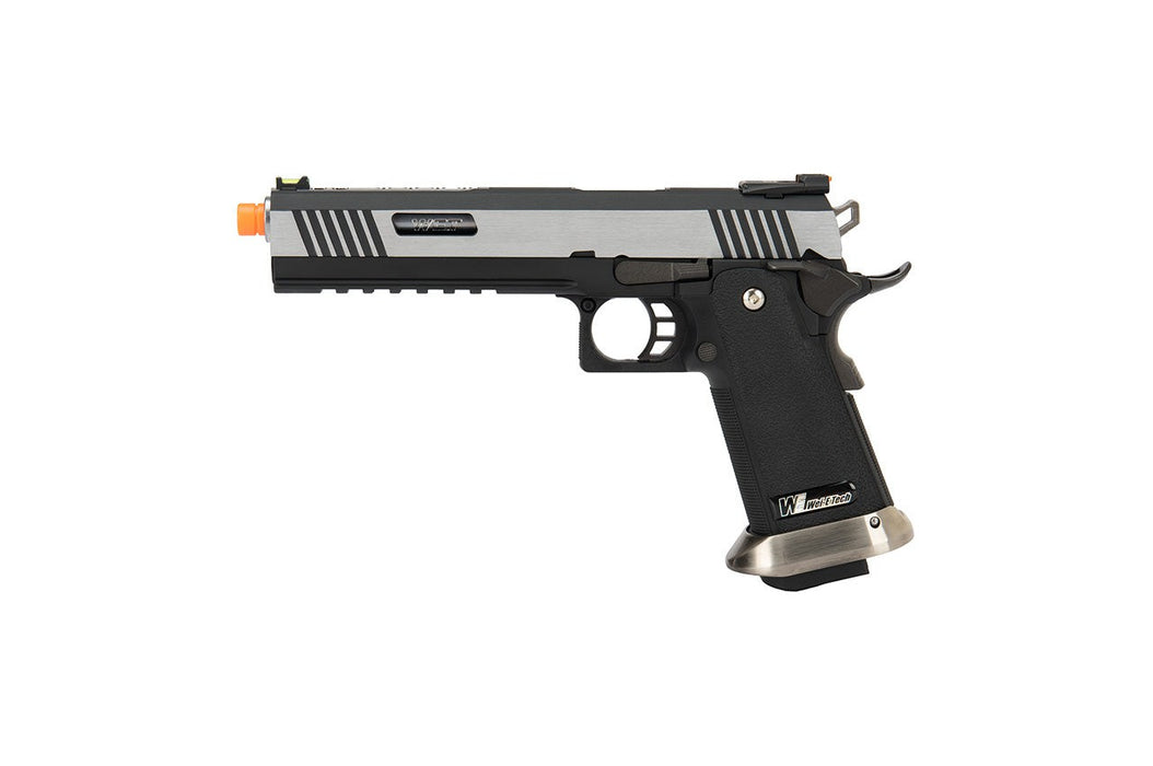 WE Tech 1911 Hi-Capa T-Rex Competition Gas Blowback Airsoft Pistol w/ Sight Mount & Top Ports (TWO TONE / SILVER)