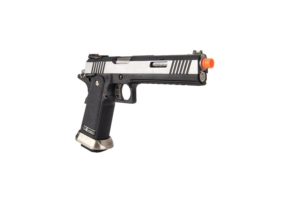 WE-Tech Hi-Capa 6" IREX Competition Full Auto Gas Blowback Airsoft Pistol (Black / Silver)