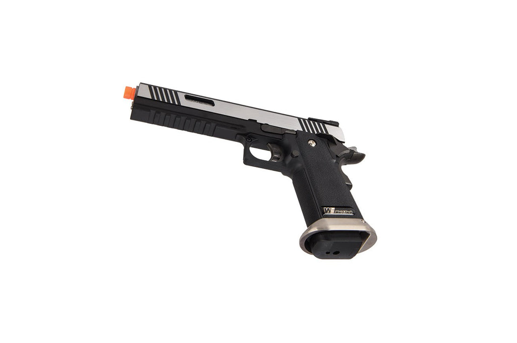 WE-Tech Hi-Capa 6" IREX Competition Full Auto Gas Blowback Airsoft Pistol (Black / Silver)