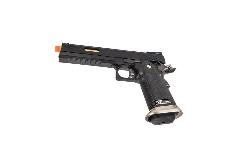 WE-Tech Hi-Capa 6" IREX Competition Full Auto Gas Blowback Airsoft Pistol (Black / Gold Barrel)