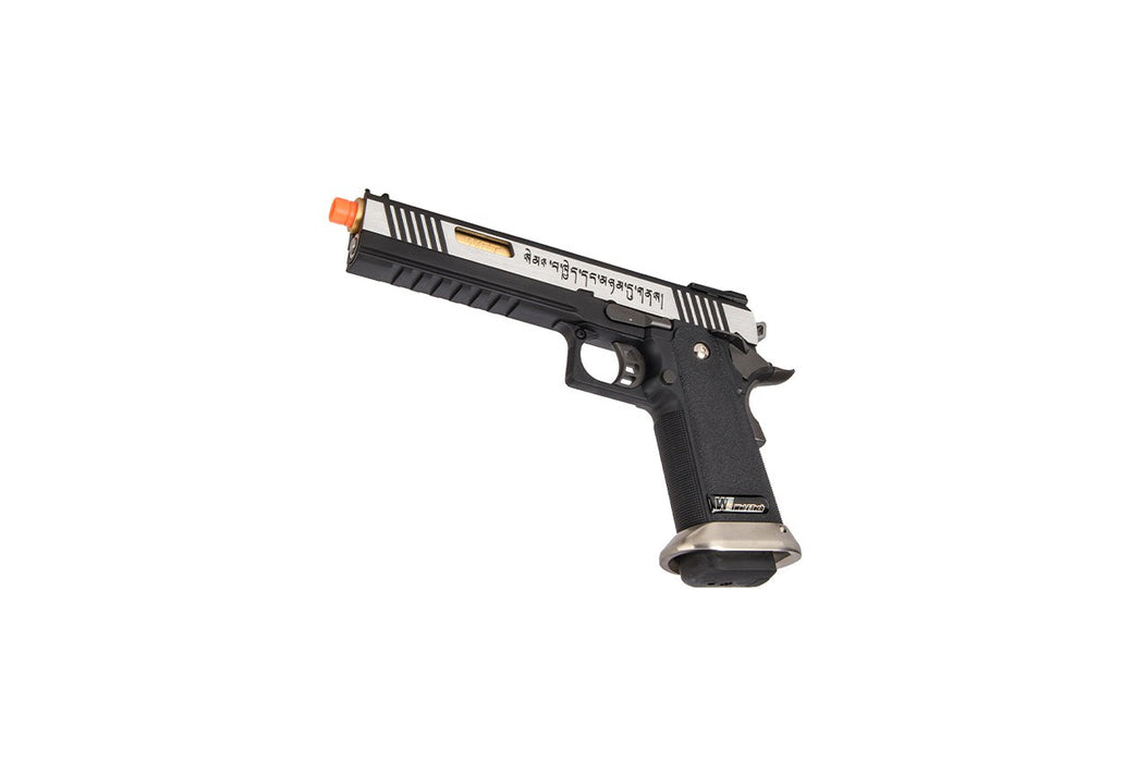 WE-Tech Hi-Capa 6" IREX Full Auto Competition GBB Airsoft Pistol (Black / Silver / Gold Barrel / With Markings)