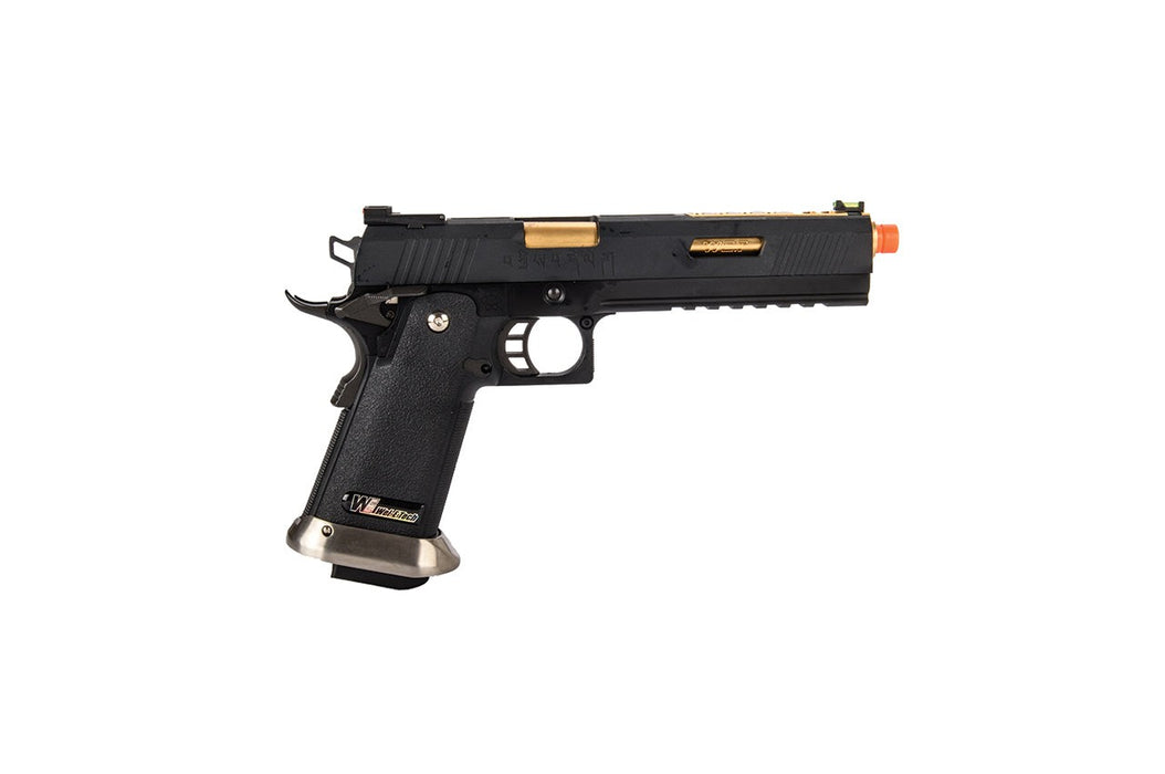 WE-Tech Hi-Capa 6" IREX Full Auto Competition Pistol (Black / Gold Barrel / With Markings)