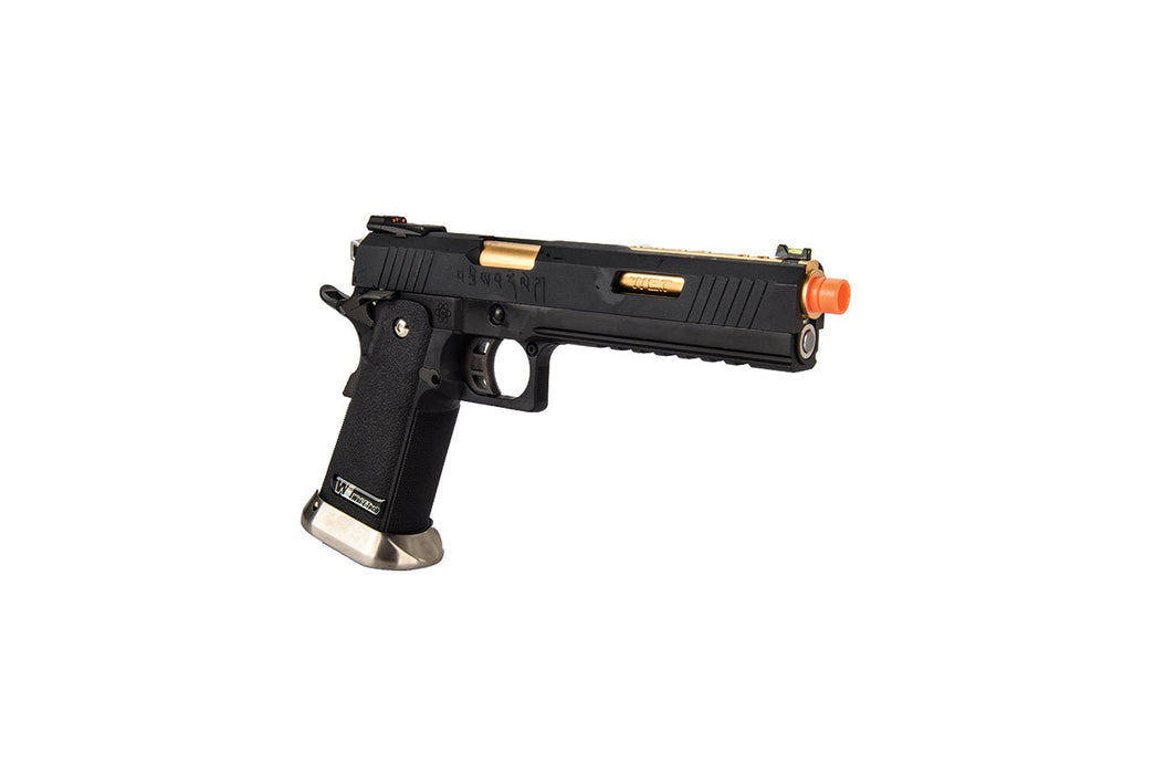 WE-Tech Hi-Capa 6" IREX Full Auto Competition Pistol (Black / Gold Barrel / With Markings)