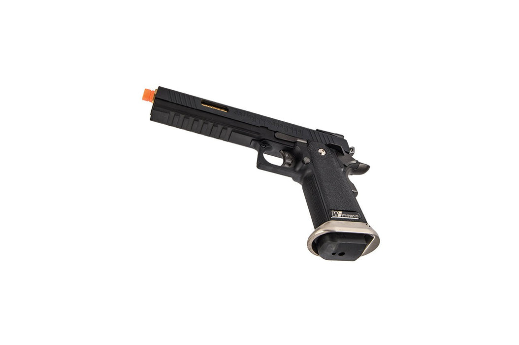 WE-Tech Hi-Capa 6" IREX Full Auto Competition Pistol (Black / Gold Barrel / With Markings)