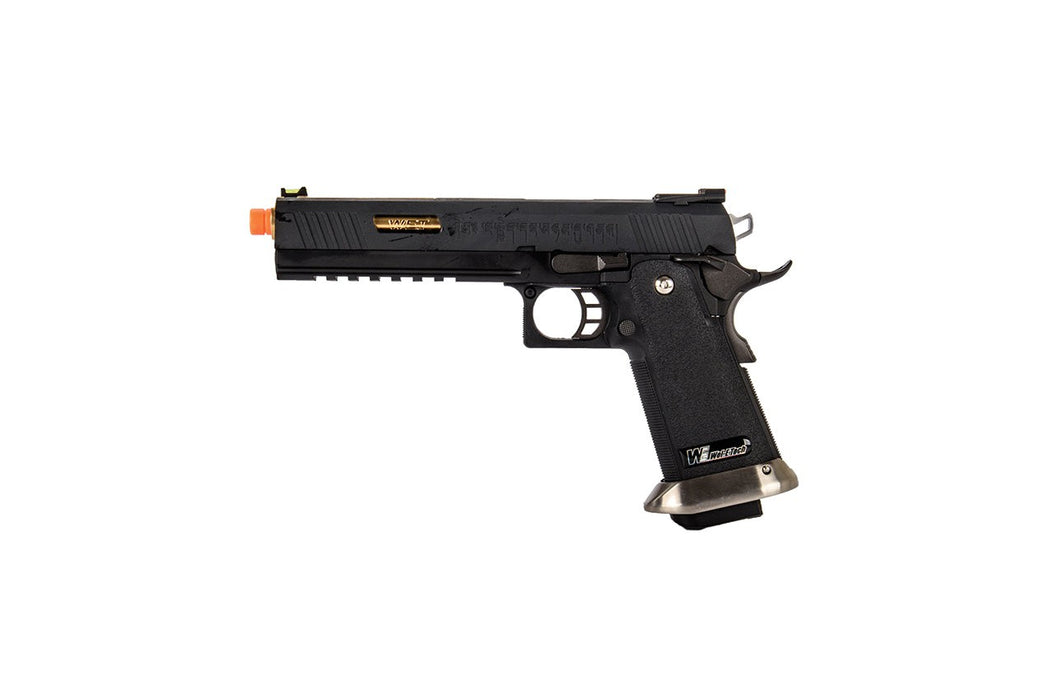 WE-Tech Hi-Capa 6" IREX Full Auto Competition Pistol (Black / Gold Barrel / With Markings)