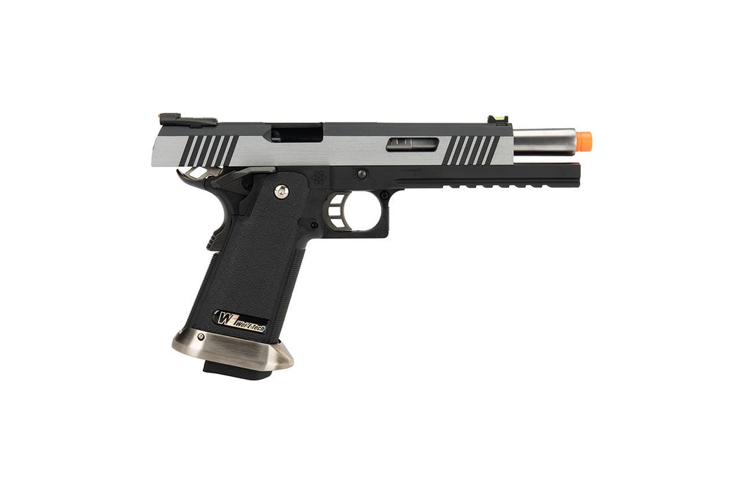 WE Tech 1911 Hi-Capa T-Rex Competition Gas Blowback Airsoft Pistol w/ Sight Mount (TWO  TONE / SILVER)