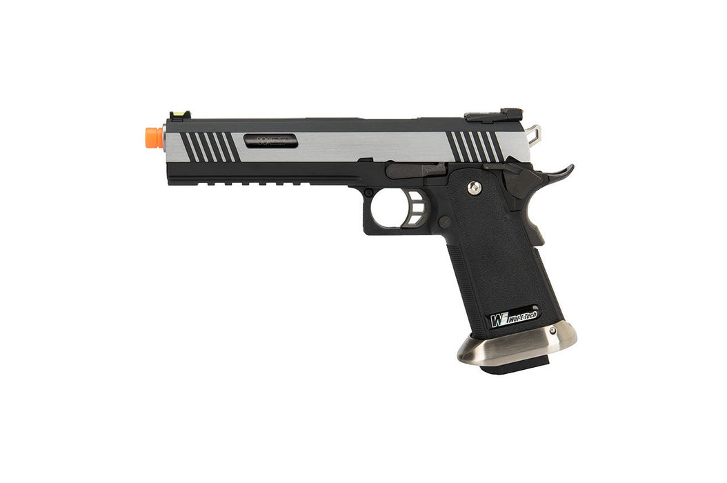 WE Tech 1911 Hi-Capa T-Rex Competition Gas Blowback Airsoft Pistol w/ Sight Mount (TWO  TONE / SILVER)