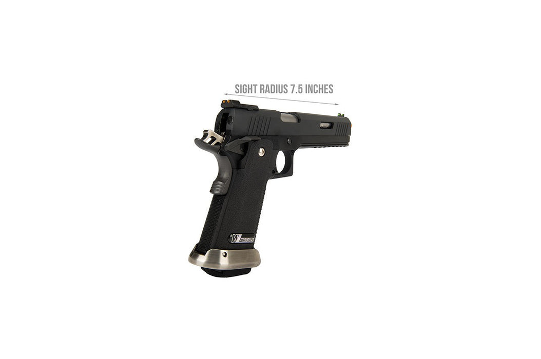 WE Tech 1911 Hi-Capa T-Rex Competition Gas Blowback Airsoft Pistol w/ Sight Mount (BLACK / SILVER)