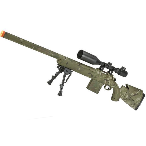APS M40A3 Bolt Action Airsoft Sniper Rifle 550 FPS Version (Color: Multicam / 550 FPS Rifle + 3-9X40 Scope) - Airsoft Promo