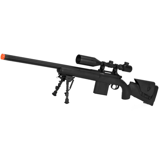 APS M40A3 Bolt Action Airsoft Sniper Rifle 550 FPS Version (Color: Black / 550 FPS Rifle + 3-9X40 Scope) - Airsoft Promo