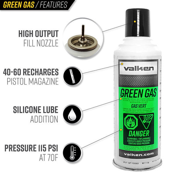 Valken 8oz Green Gas - Single Can