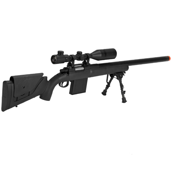 APS M40A3 Bolt Action Airsoft Sniper Rifle 550 FPS Version (Color: Black / 550 FPS Rifle + 3-9X40 Scope) - Airsoft Promo