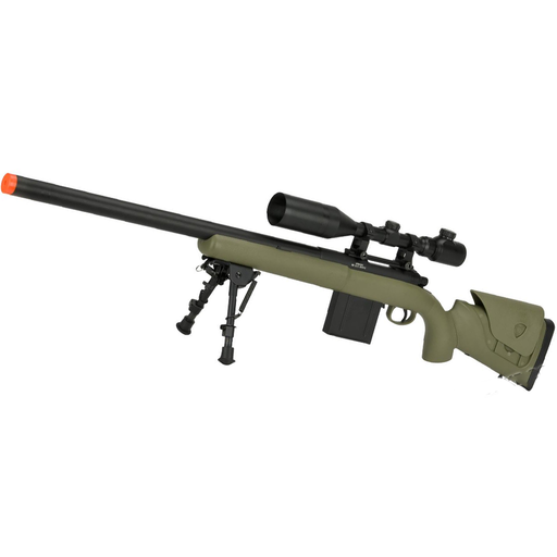 APS M40A3 Bolt Action Airsoft Sniper Rifle 550 FPS Version (Color: Dark Earth / 550 FPS Rifle + 3-9X40 Scope) - Airsoft Promo
