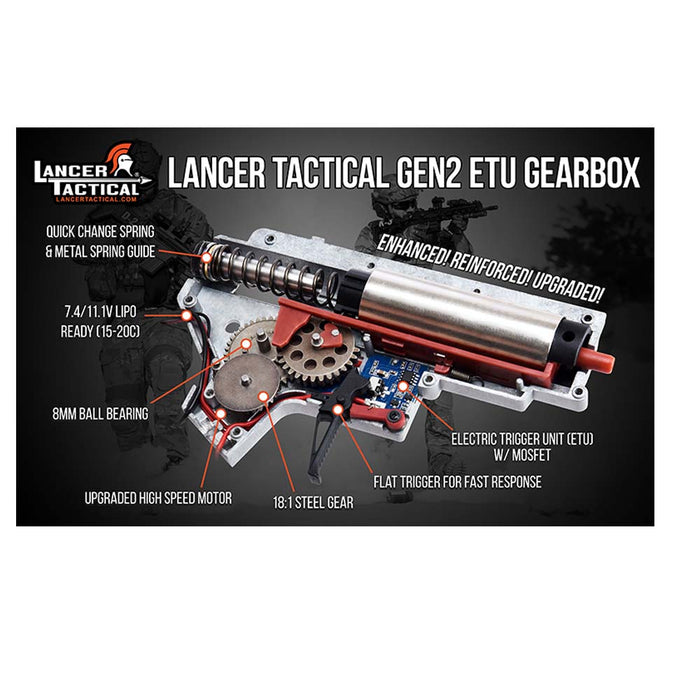 Lancer Tactical LT-32BA8-G2-E 8" Hybrid Gen 2 M4 Airsoft AEG