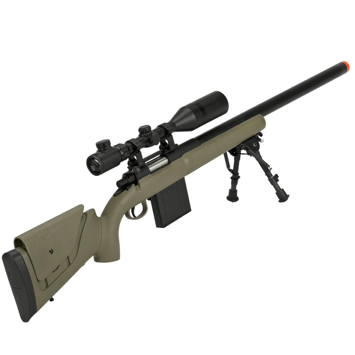APS M40A3 Bolt Action Airsoft Sniper Rifle 550 FPS Version (Color: Dark Earth / 550 FPS Rifle Only) - Airsoft Promo