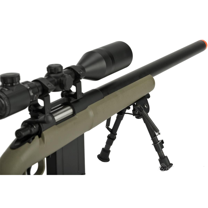 APS M40A3 Bolt Action Airsoft Sniper Rifle (Color: Dark Earth / Rifle + 3-9X40 Scope) - Airsoft Promo