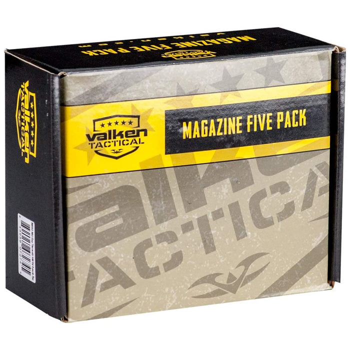 Valken 140rd Thermold Mid-Cap Airsoft Magazines - 5 Pack