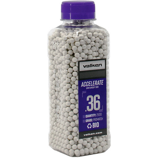 Valken Accelerate ProMatch 0.36g 2,500ct Biodegradable Airsoft BBs - Airsoft Promo
