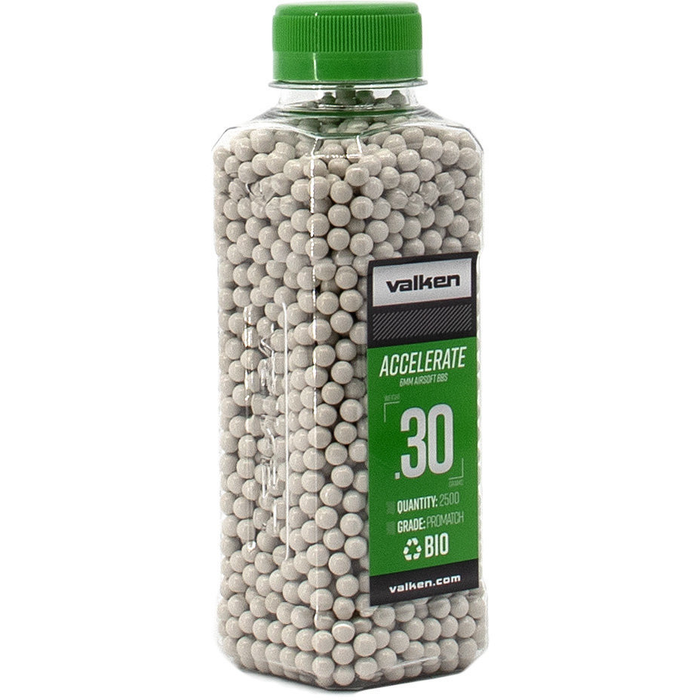 Valken Accelerate ProMatch 0.30g 2,500ct Biodegradable Airsoft BBs - Airsoft Promo