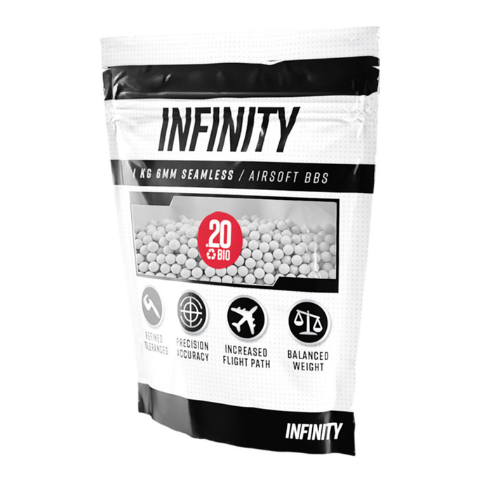 Infinity 0.20g 5,000ct Biodegradable Airsoft BBs (1kg) - Airsoft Promo