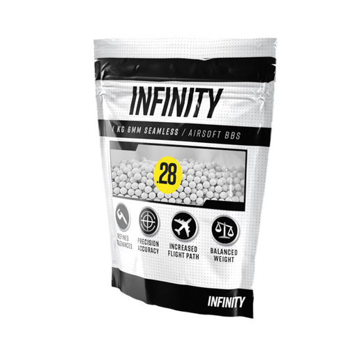 Infinity 0.28g 3,500ct Airsoft BBs (1kg) - Airsoft Promo